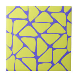 Azulejo Patrón de triángulo geométrico de neón azul verde