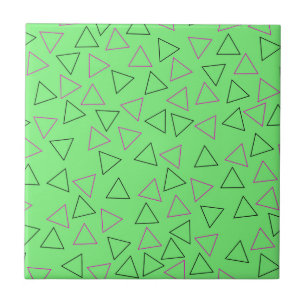 Azulejo Patrón de triángulo geométrico de neón verde
