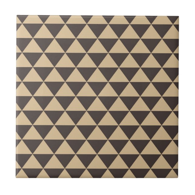 Azulejo Patrón de triángulo geométrico marrón oscuro (Frente)