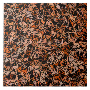 Azulejo Patrón de triángulo negro naranja