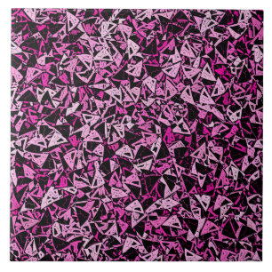 Azulejo Patrón de triángulo negro rosa