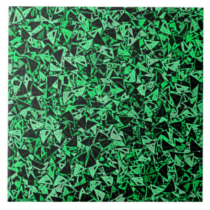 Azulejo Patrón de triángulo negro verde