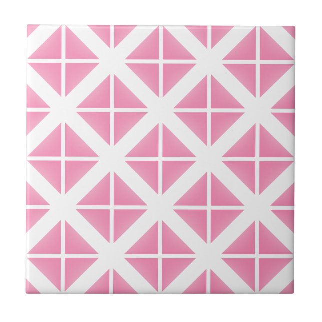 Azulejo Patrón de triángulo rosa de moda (Frente)