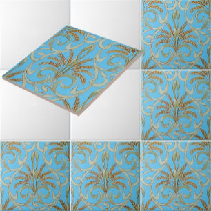 Azulejo Patrón de trigo Art Nouveau vintage