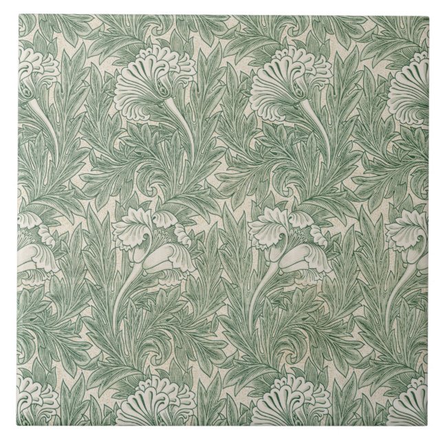 Azulejo Patrón de tulipanes (por William Morris) (Frente)