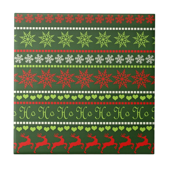 Azulejo Patrón de vacaciones de Navidad (Frente)