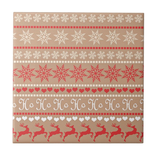 Azulejo Patrón de vacaciones de Navidades populares (Frente)