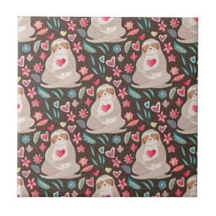 Azulejo Patrón de Valentine Sloth