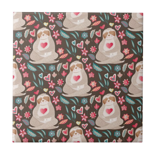 Azulejo Patrón de Valentine Sloth (Frente)