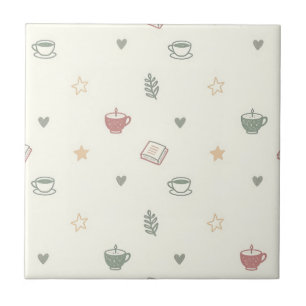 Azulejo Patrón de Vela de Libros de Té Acogedor Suave