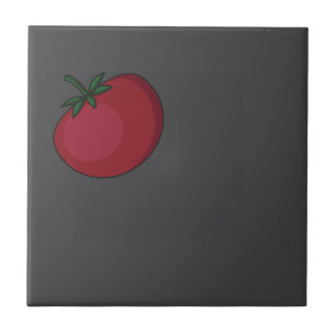 Azulejo Patrón de verduras cortas tomate gris
