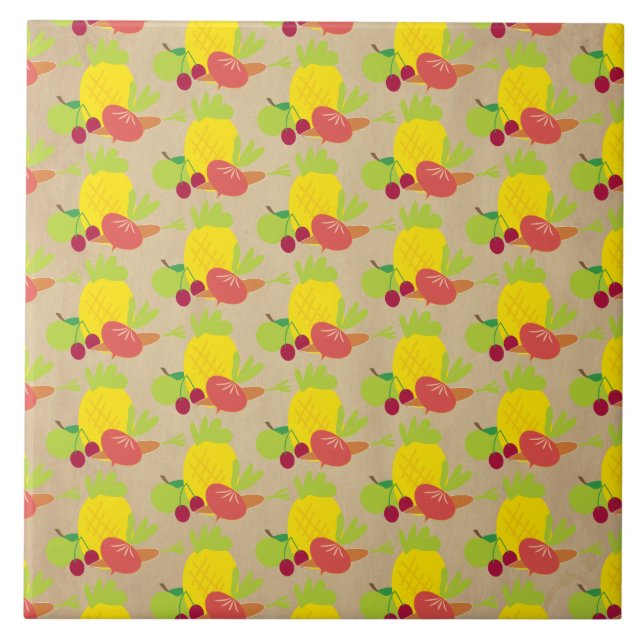 Azulejo Patrón de Verduras Rústicas (Frente)