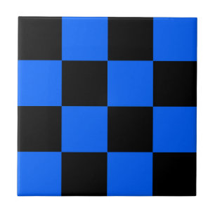 Azulejo Patrón de verificación azul negro