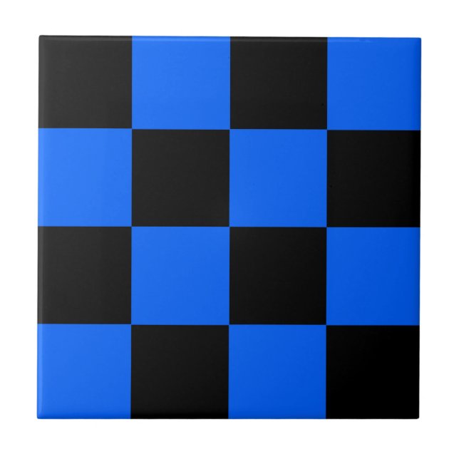 Azulejo Patrón de verificación azul negro (Frente)