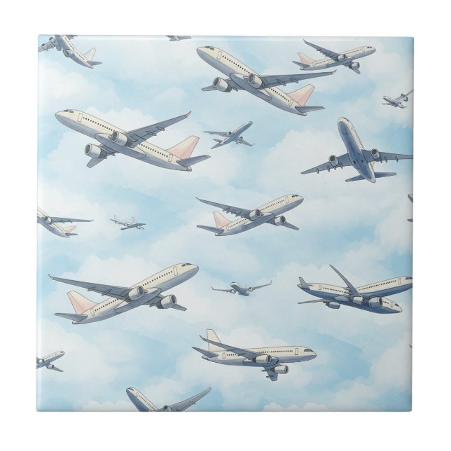 Azulejo Patrón de viaje aéreo soñador (2) (Frente)