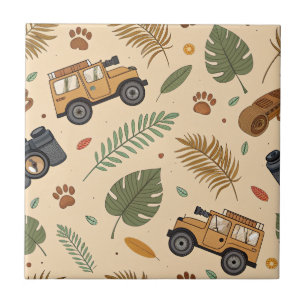 Azulejo Patrón de viaje por carretera vintage (3)