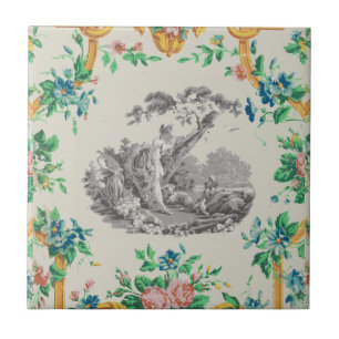 Azulejo Patrón de Vignette Rococo François Boucher Francés