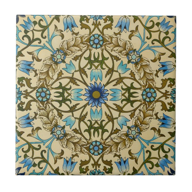 Azulejo Patrón de Vino y Flor William Morris - Antiguo 187 (Frente)