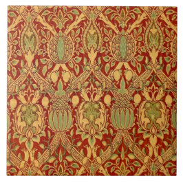 Azulejo Patrón de William Morris rojo Turquesa dorado