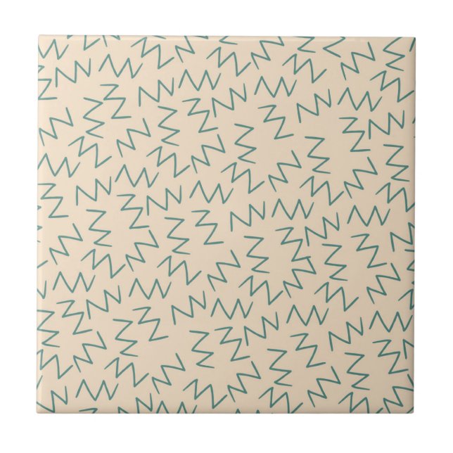 Azulejo Patrón de zag de Zig azul Beige (Frente)