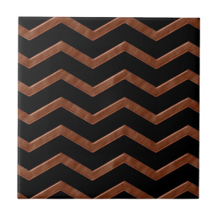 Azulejo Patrón de Zig Zag de Bronce Metálico