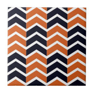 Azulejo Patrón de zig zag de Chevron negro marrón