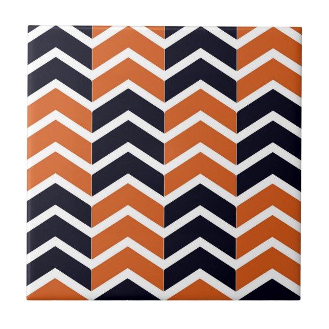 Azulejo Patrón de zig zag de Chevron negro marrón (Frente)