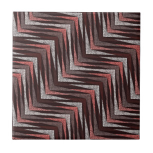 Azulejo Patrón de zigzag de coral, gris, marrón.