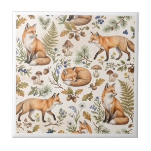 Azulejo Patrón de zorro del bosque Animales del bosque