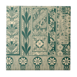Azulejo Patrón decorativo de Art Nouveau botánico