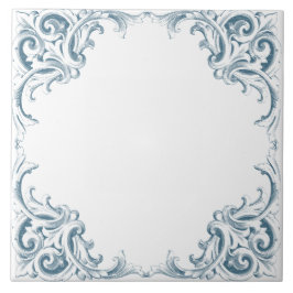 Azulejo Patrón decorativo del Mediterráneo Azul
