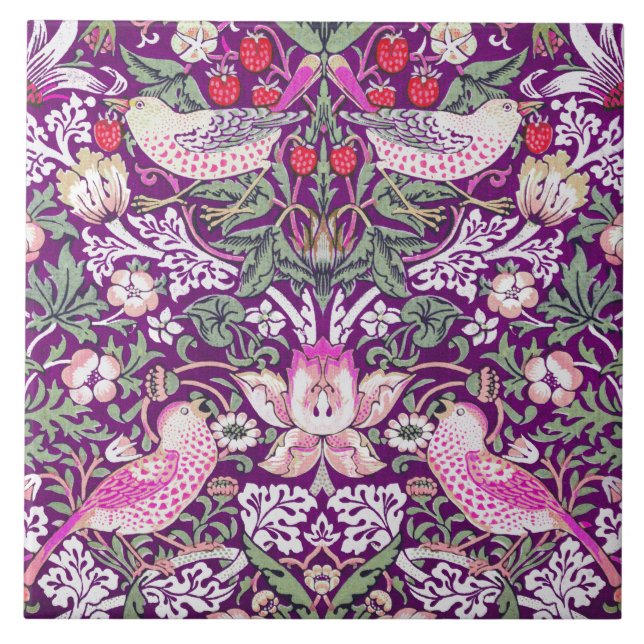 Azulejo Patrón del ladrón de fresas William Morris (Frente)