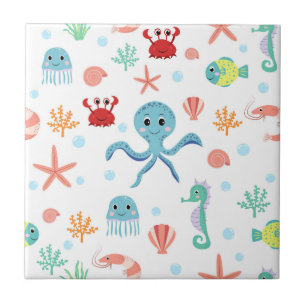 Azulejo Patrón del mundo marino