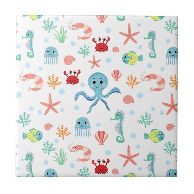 Azulejo Patrón del mundo marino (Frente)