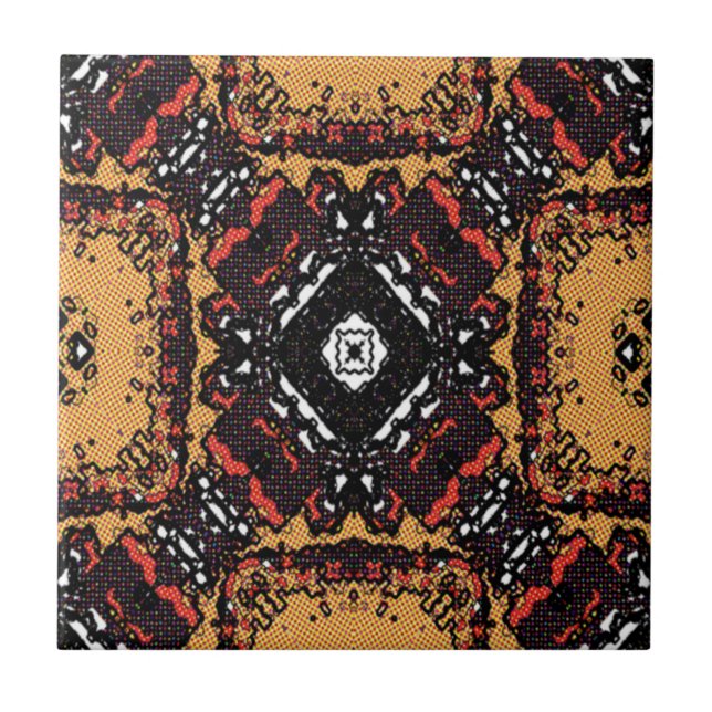 Azulejo Patrón del viejo mundo de la maraña de oro clásica (Frente)