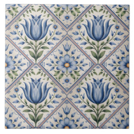 Azulejo Patrón Delft Holandés Azul