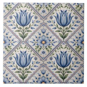 Azulejo Patrón Delft Holandés Azul