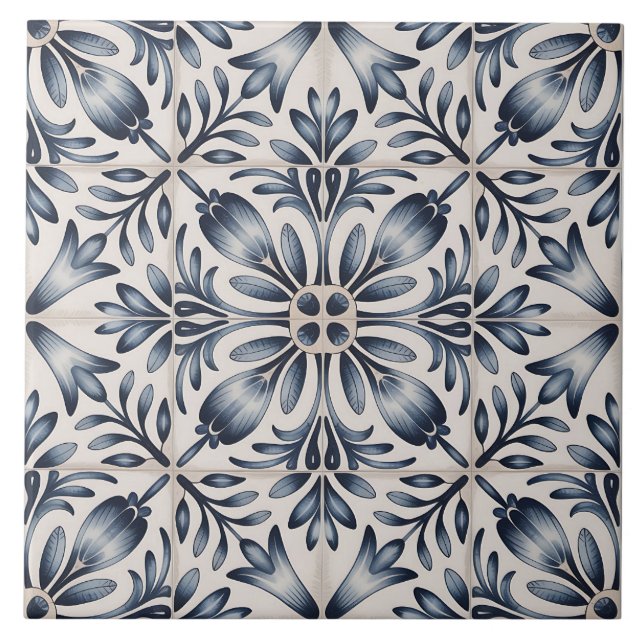 Azulejo Patrón Delft Holandés Azul (Frente)