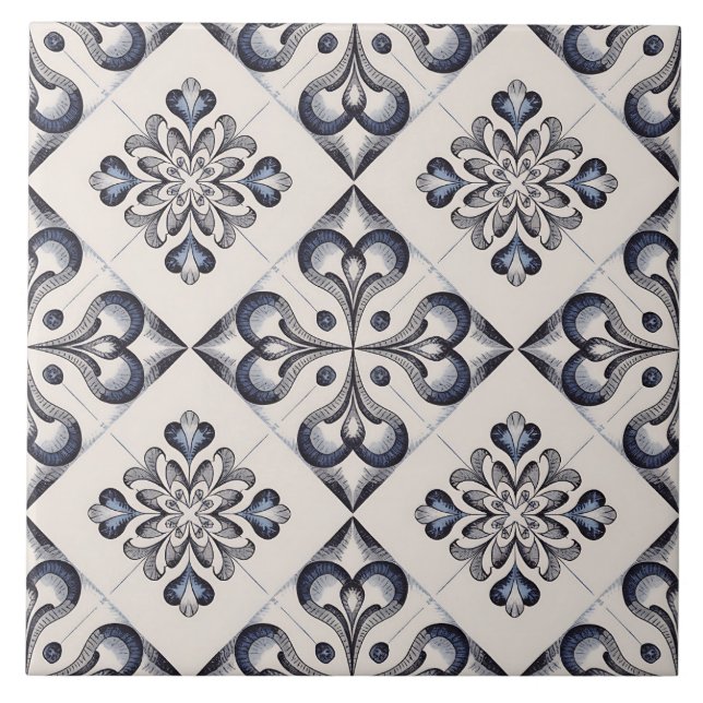 Azulejo Patrón Delft Holandés Azul (Frente)