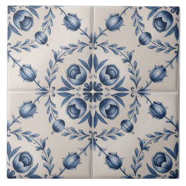 Azulejo Patrón Delft Holandés Azul