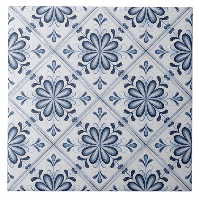 Azulejo Patrón Delft Holandés Azul (Frente)