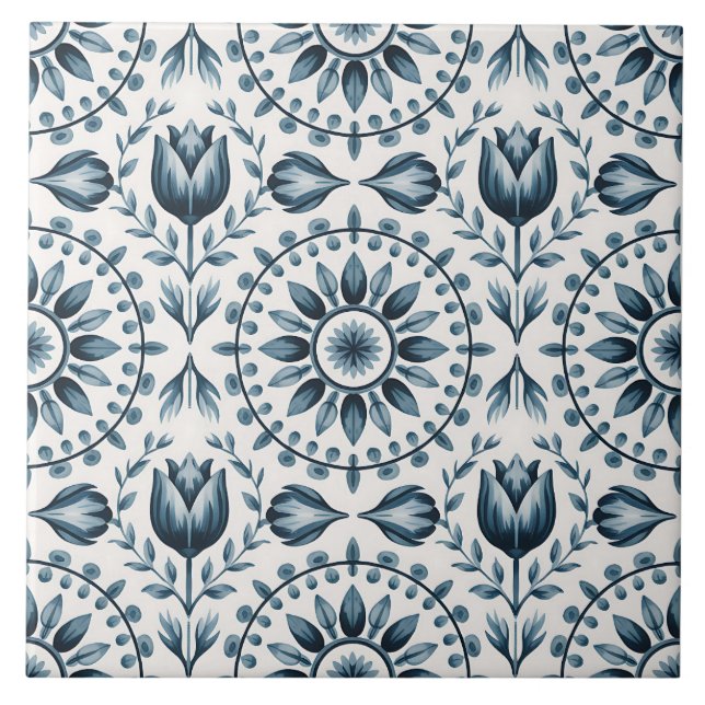 Azulejo Patrón Delft Holandés Azul (Frente)
