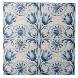Azulejo Patrón Delft Holandés Azul