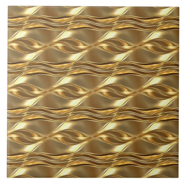 Azulejo Patrón dorado cautivador (Frente)