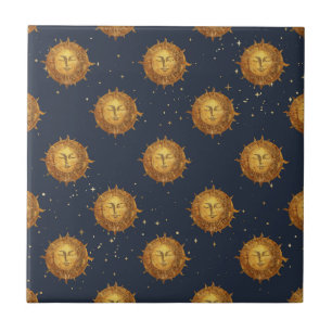 Azulejo Patrón Dorado del Sol Celestial (1)