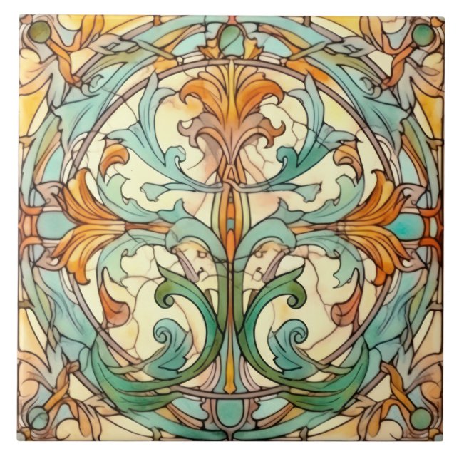 Azulejo patrón elegante de Art Nouveau (Frente)