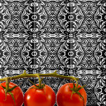 Azulejo Patrón elegante de Damasco en blanco y negro<br><div class="desc">El diseño de baldosas de cerámica desprende un aura de sofisticación con su elegante diseño de damasquín en un estilo clásico de color blanco y negro.</div>