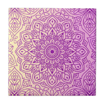 Patrón elegante de Mandala de gradiente morado