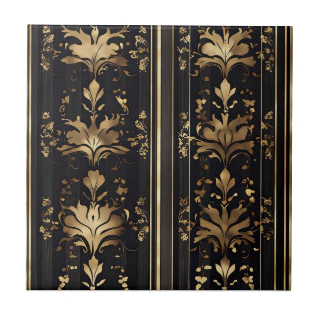 Azulejo Patrón elegante de oro oscuro (Frente)