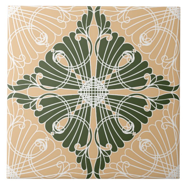 Azulejo Patrón elegante, ornamental, forma de diamante (Frente)